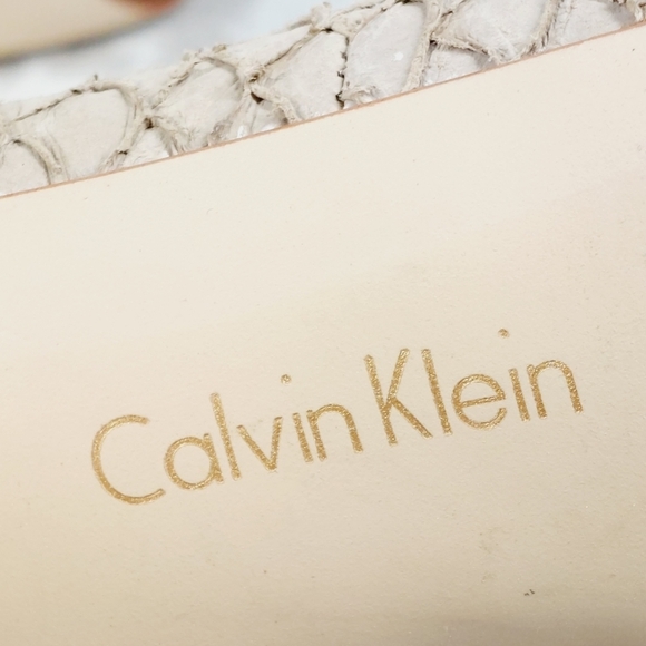 Calvin Klein Tan Round Toe High Heels Pump Shoes I98 - Picture 10 of 13